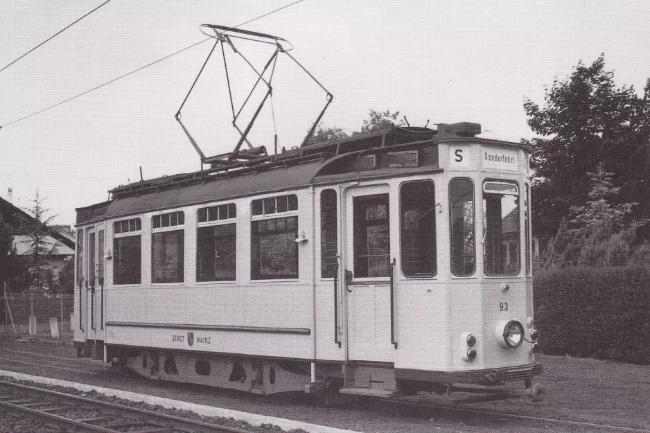 Postkort: Mainz motorvogn 93 ved Viermorgenweg (1981)