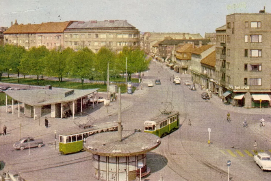 Postkort: Malmø ved Värnhemsplatsen (1966)