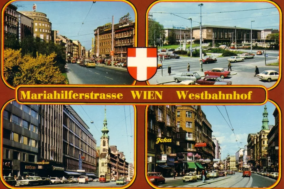 Postkort: Mariahilferstrasse WIEN Westbahnhof
 (1965)