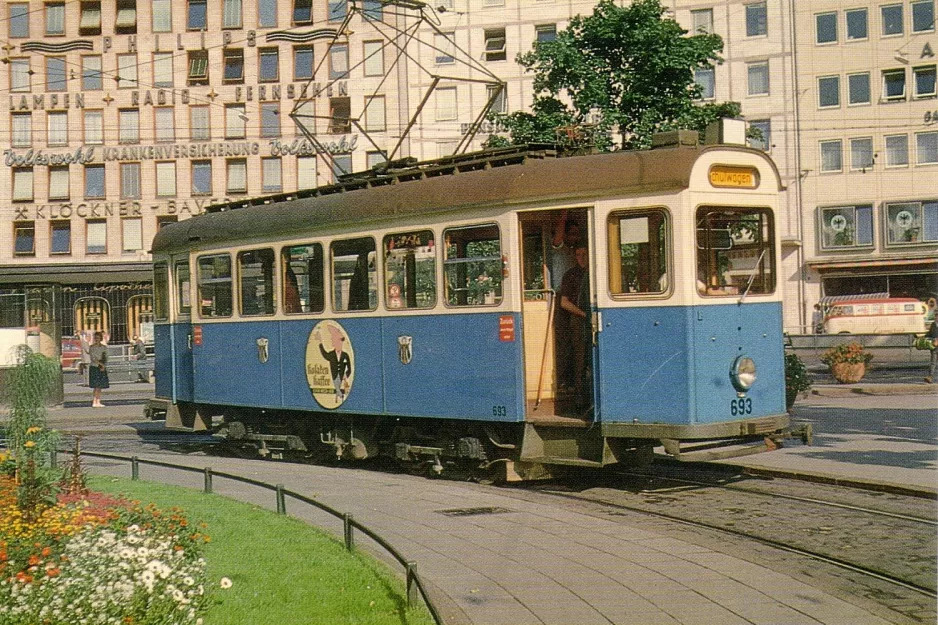 Postkort: München motorvogn 693 ved Sendlinger Tor (1961)