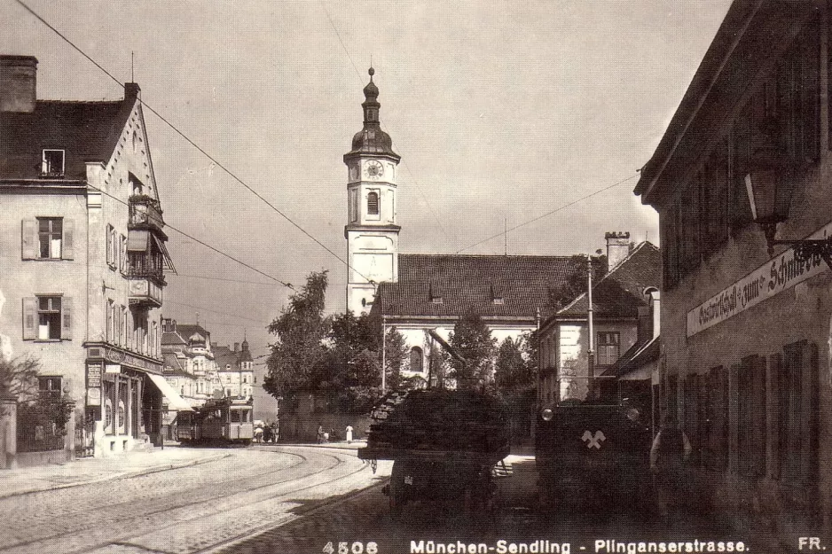 Postkort: München på Plinganserstraße (1925)