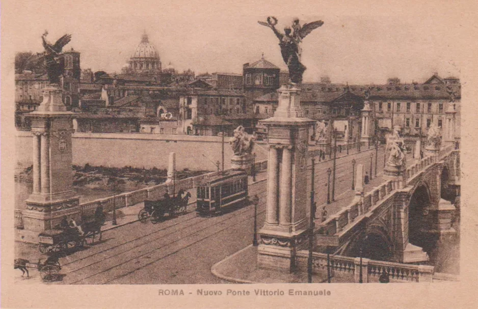 Postkort: ROMA - Nuovo Ponte Vittorio Emanuel (1905)