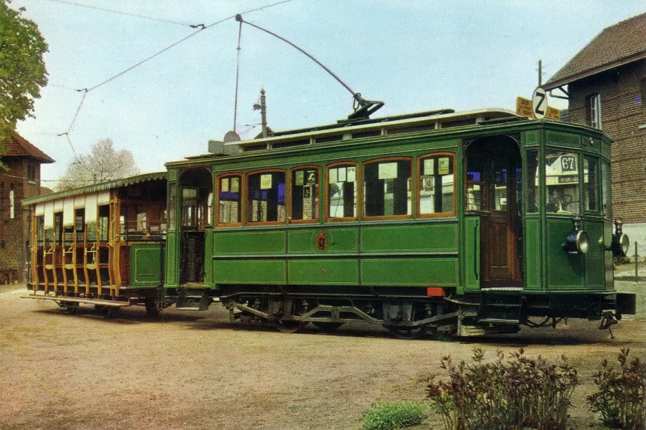 Postkort: Schepdaal motorvogn A 9314 i Trammuseum (1971)