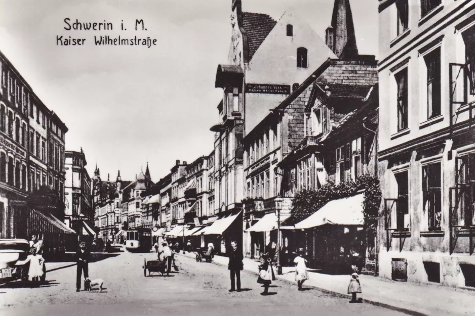 Postkort: Schwerin på Mecklenburgstraße (Kaiser Wilhelmstraße) (1910)