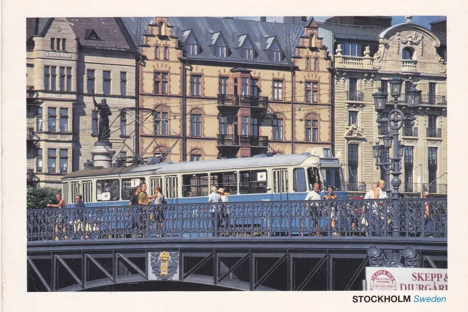 Postkort: Stockholm Djurgårdslinjen 7N på Djurgårdsbron (1992)