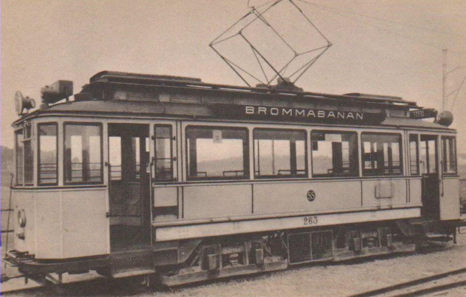 Postkort: Stockholm motorvogn 263 ved Waldemarsudde (1922)