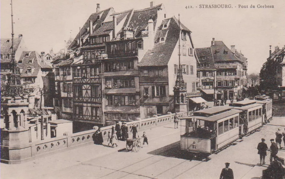 Postkort: STRASBOURG. - Pont du Corbeau (1909)