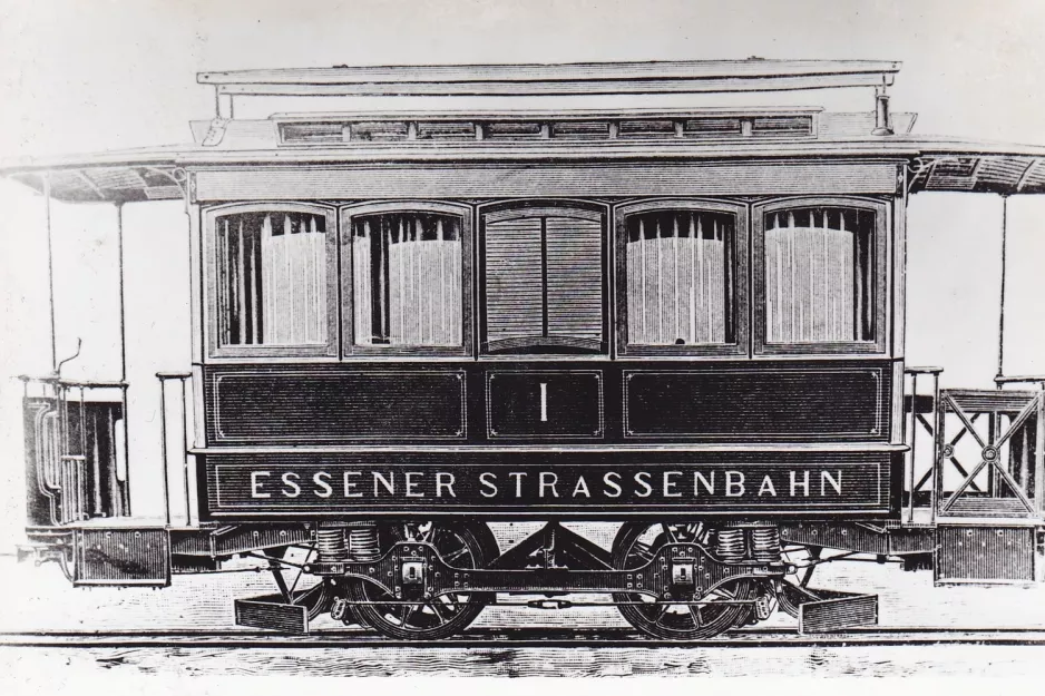 Postkort: Triebwagen 1 der Serie 1-24 Baujahr 1893/94 (1894)