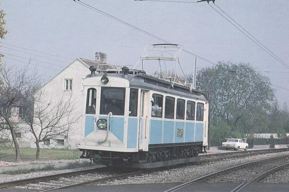 Postkort: Wien regionallinje 515 - Badner Bahn med motorvogn 200 nær Leesdorf (1990)