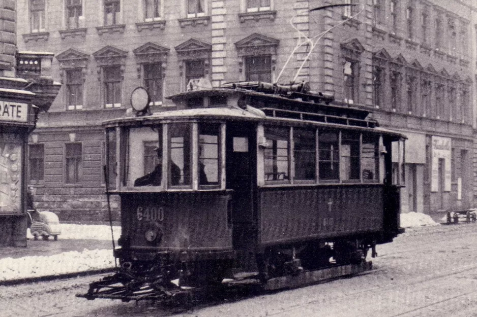 Postkort: Wien sneplov DP 6400 på Klosterneuburger Straße (1950)