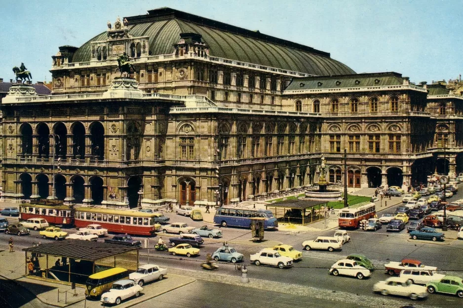 Postkort: Wien ved Oper, Karlsplatz U (1960)