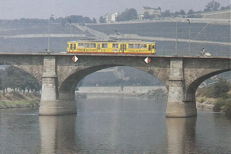 Postkort: Würzburg ledvogn 271 på Friedensbrücke (1985)