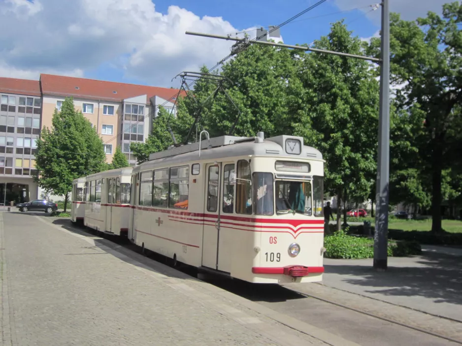 Potsdam Themenfahrten med motorvogn 109 ved Platz der Einheit/Nord (2014)