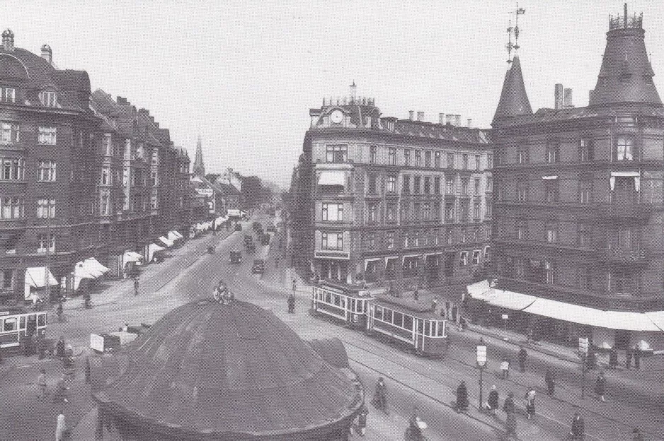 Receptkuvert: København sporvognslinje 3 på Trianglen (1930)