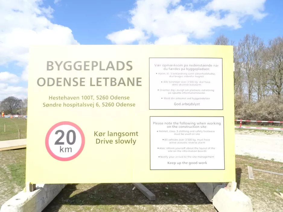 Skilt: Odense Letbane  ved Kontrol centret (2019)