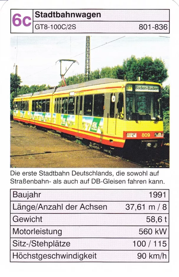 Spillekort: 6c Stadtbahnwagen
(2002)