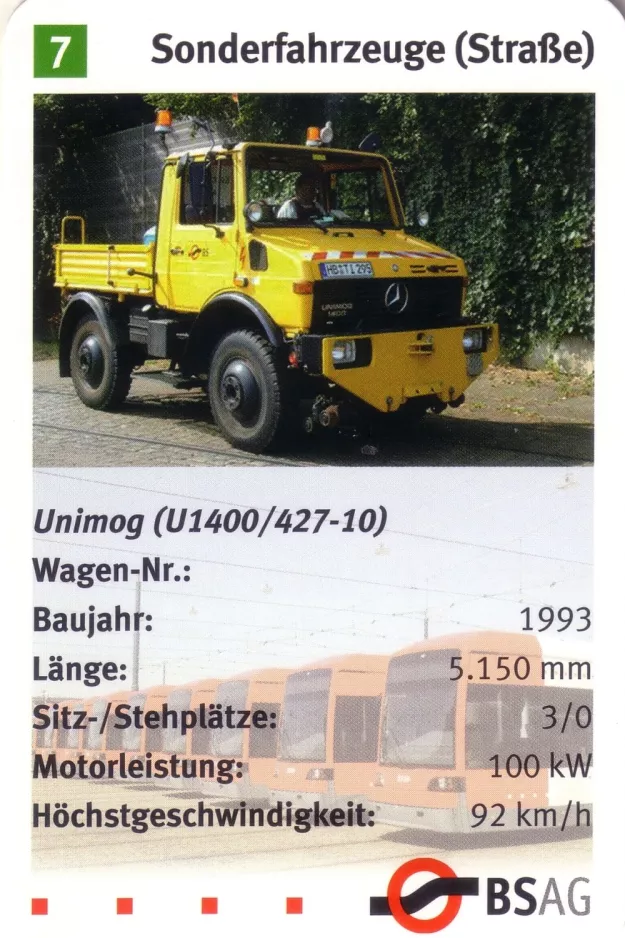 Spillekort: Bremen Unimog (U1400/427-10) (2006)