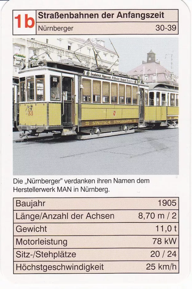 Spillekort: Karlsruhe sporvognslinje 3 med motorvogn 33 nær Poststraße (2002)