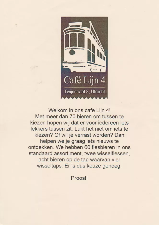 Spisekort: Utrecht Café Lijn 4 (2022)