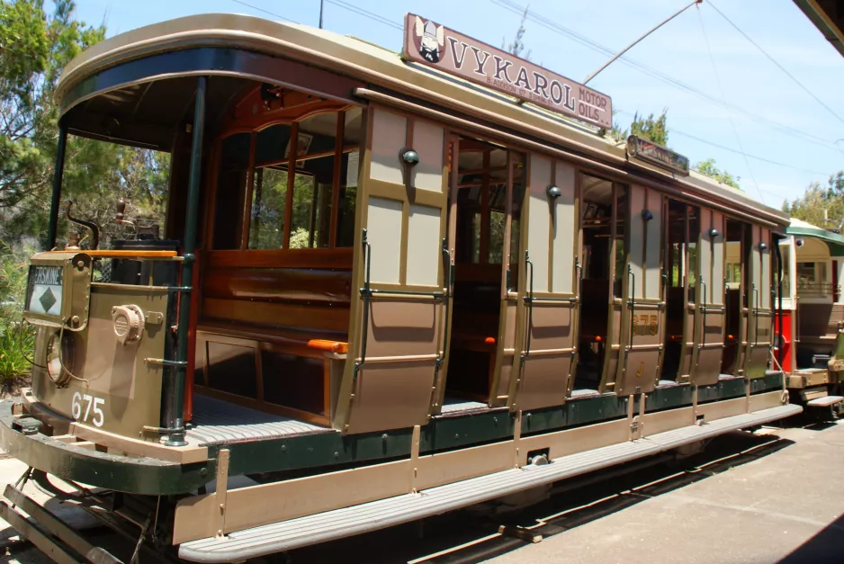 Sydney motorvogn 675 i Tramway Museum (2015)