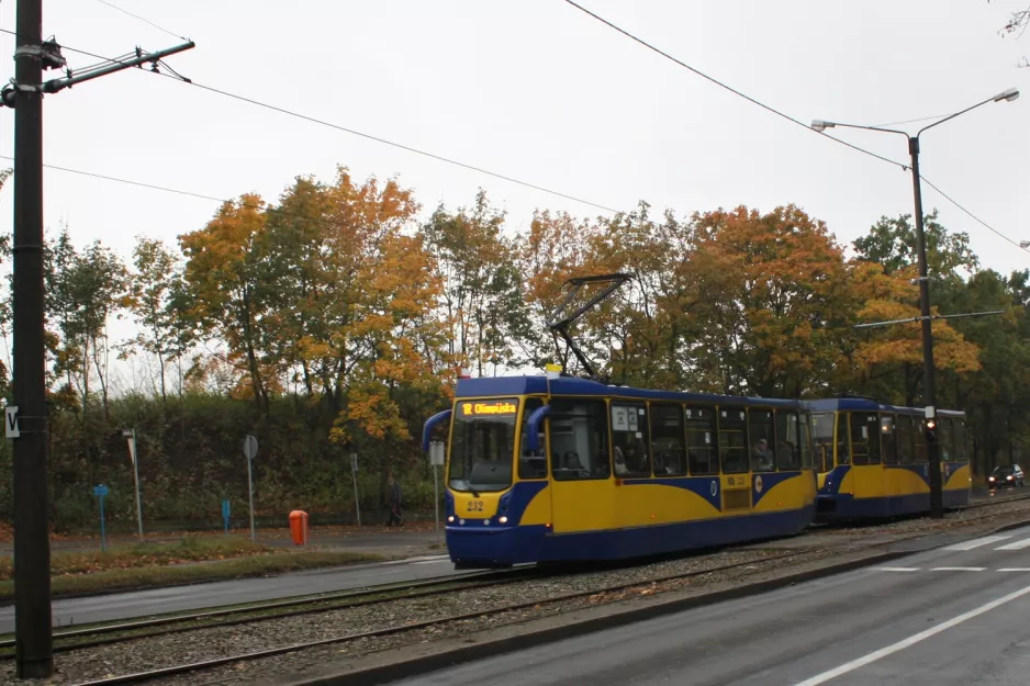 Toruń ekstralinje 1R med motorvogn 232 på Konstytucji 3 Maja (2009)