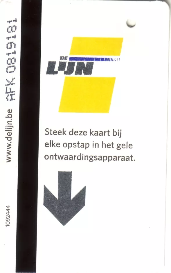 Voksenbillet til De Lijn in Gent, forsiden (2007)