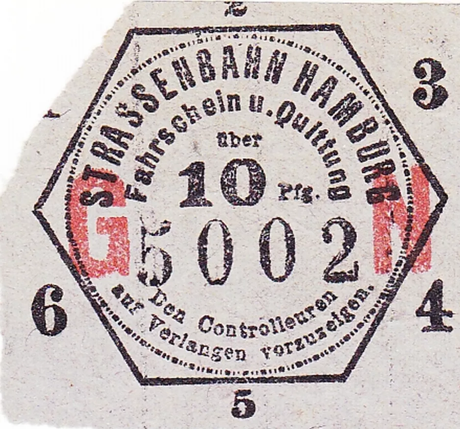 Voksenbillet til Hamburger Hochbahn (HHA), forsiden (1920)