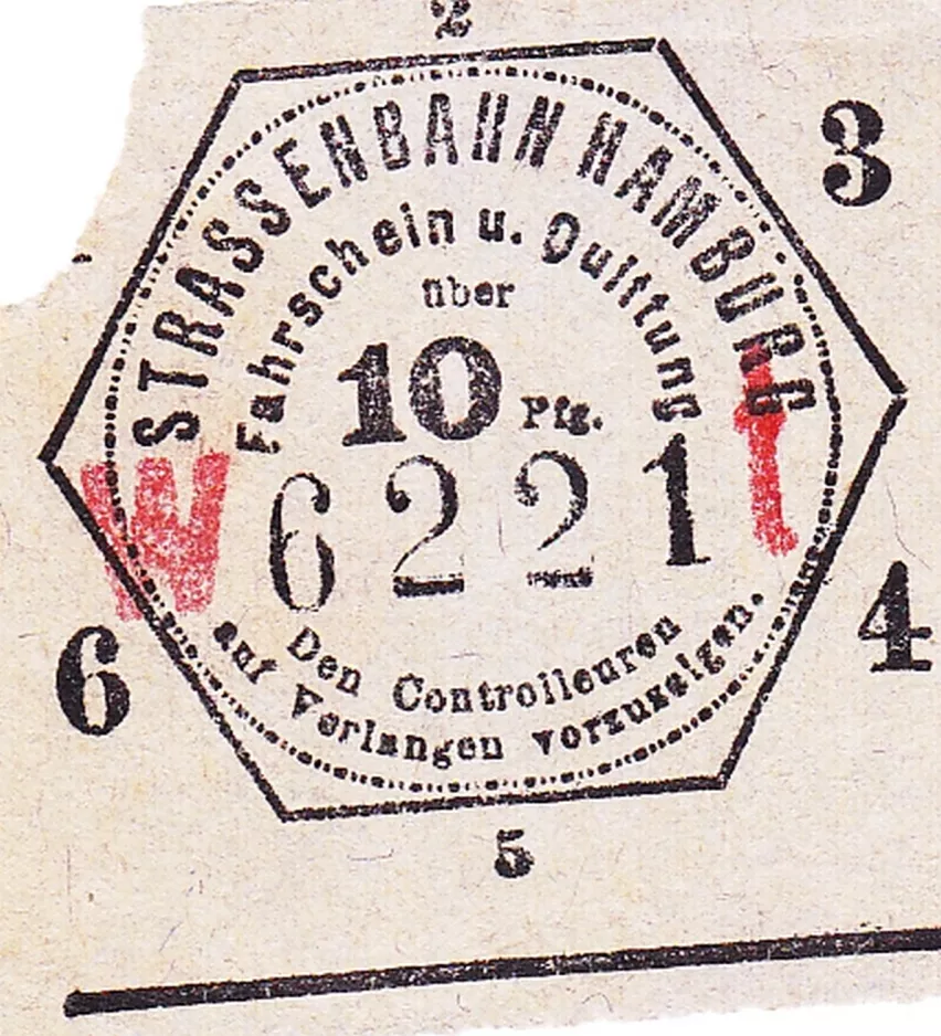 Voksenbillet til Hamburger Hochbahn (HHA), forsiden (1921)