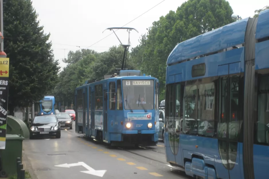 Zagreb ekstralinje 3 med ledvogn 343 nær Park Maksimir (2008)