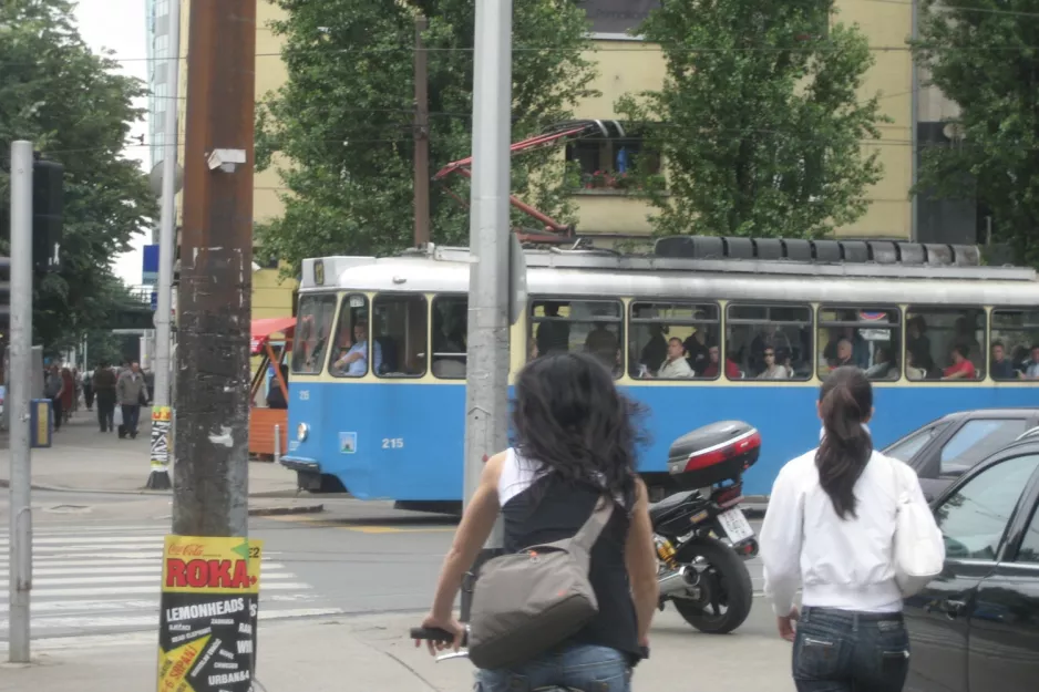 Zagreb sporvognslinje 12 med motorvogn 215 på Park Maksimir (2008)