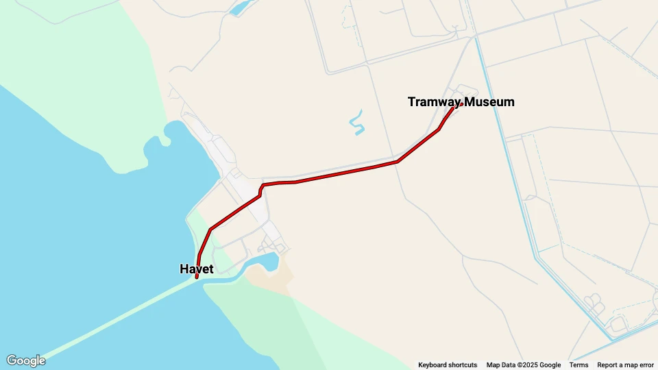 Adelaide museumslinje: Tramway Museum - Havet linjekort