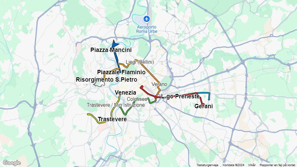 Azienda Tramvie e Autobus del Comune di Roma (ATAC) linjekort