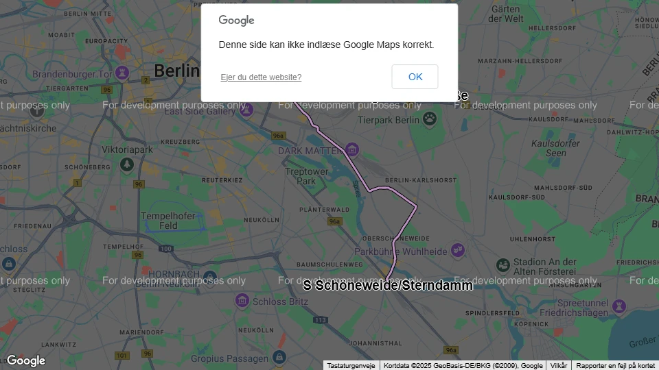 Berlin sporvognslinje 21: S+U Lichtenberg/Gudrunstraße - S Schöneweide/Sterndamm linjekort