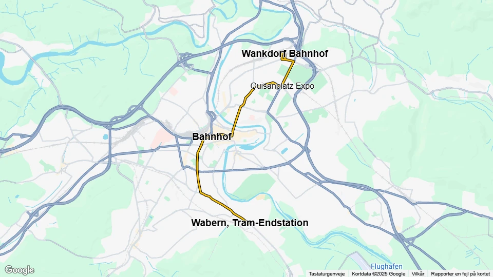 Bern sporvognslinje 9: Wankdorf Bahnhof - Wabern, Tram-Endstation linjekort