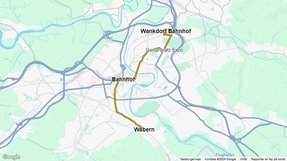 Bern sporvognslinje 9: Wankdorf Bahnhof - Wabern linjekort