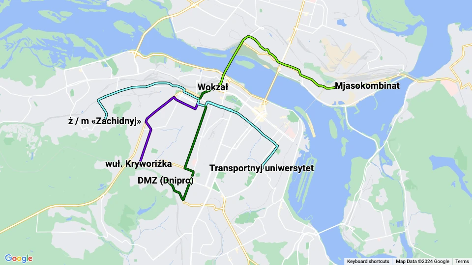 Dnieper Electric Transport linjekort