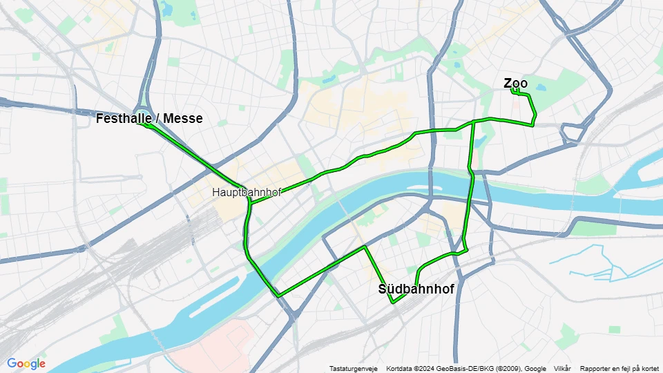 Frankfurt am Main Ebbelwei-Expreß: Zoo - Südbahnhof linjekort