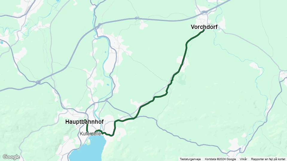 Gmunden sporvognslinje 174: Hauptbahnhof - Vorchdorf linjekort