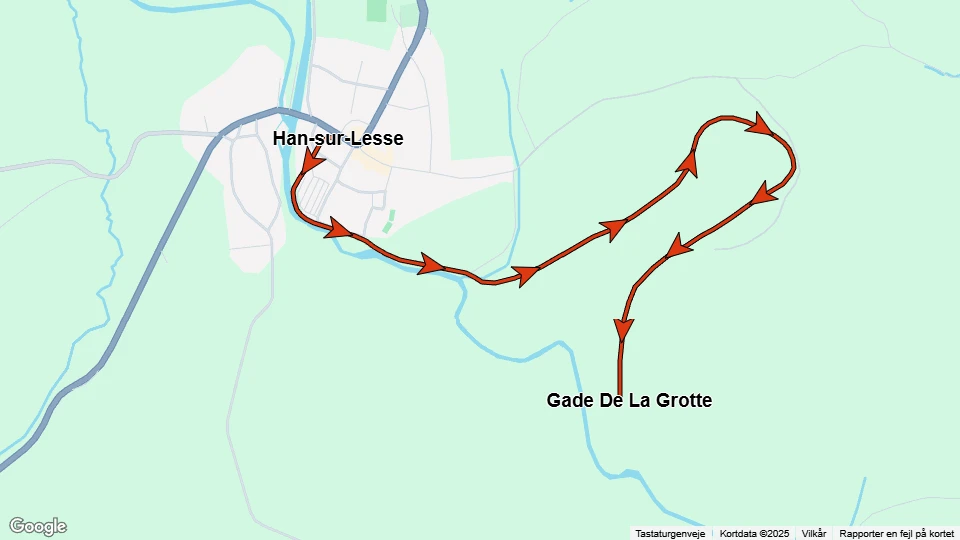 Han-sur-Lesse: Han-sur-Lesse - Gade De La Grotte linjekort