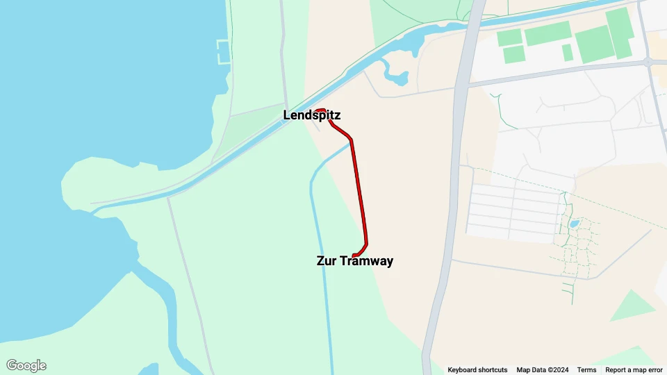 Klagenfurt Lendcanaltramway: Lendspitz - Zur Tramway linjekort