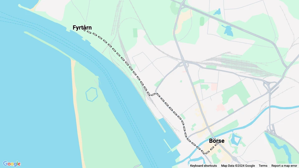 Klaipėda sporvognslinje 2: Börse - Fyrtårn linjekort