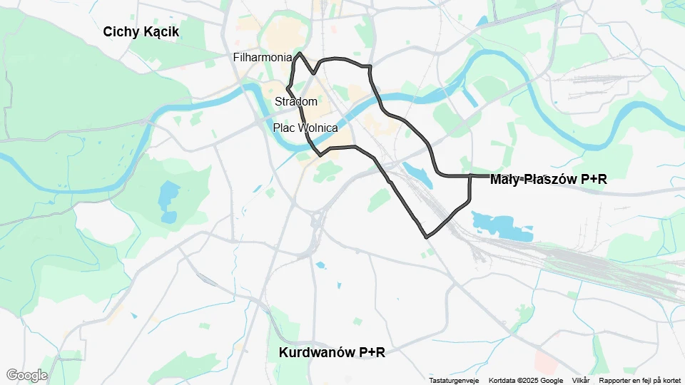 Kraków sporvognslinje 6: Mały Płaszów P+R - Mały Płaszów P+R linjekort