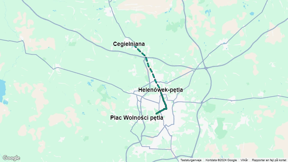 Łódź regionallinje 46: Zdrowie - Cegielniana linjekort