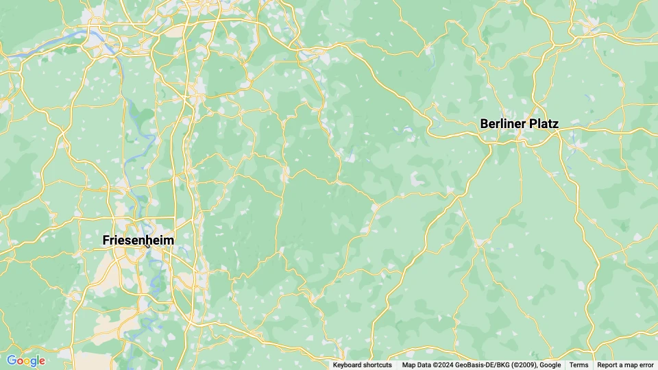 Ludwigshafen am Rhein sporvognslinje 11 linjekort