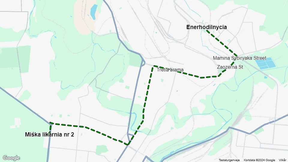 Mariupol sporvognslinje 10: Enerhodilnycia - Miśka likarnia nr 2 linjekort