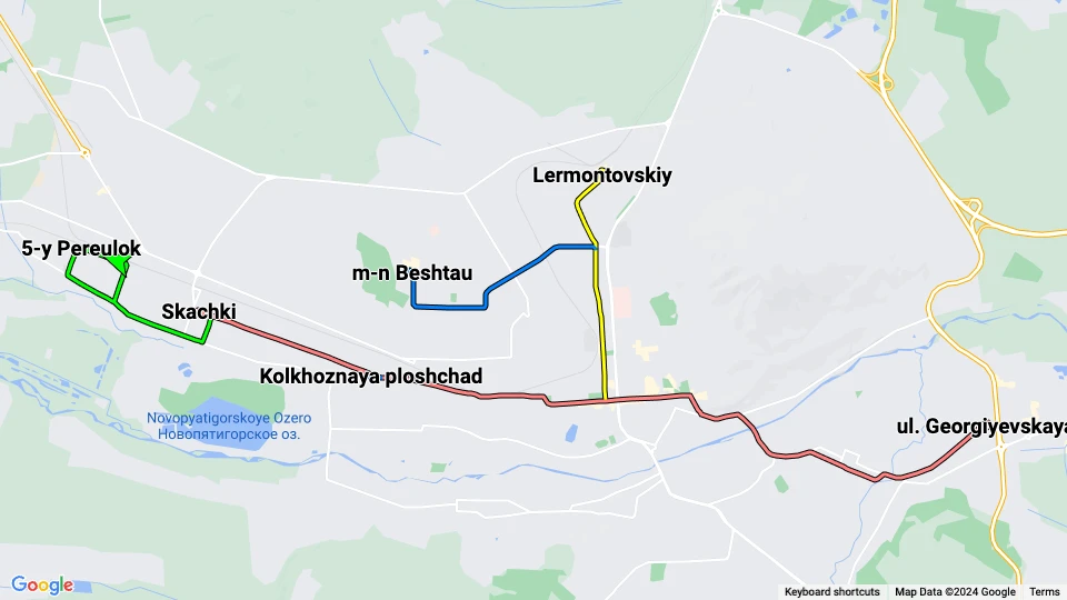 Municipal Unitary Enterprise Urban Electric Vehicles (MUP UEV) linjekort