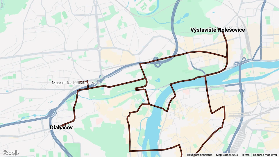 Museet for Kollektiv Trafik i Prag (MHD) linjekort