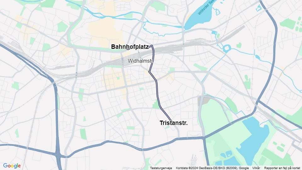 Nürnberg sporvognslinje 7: Bahnhofplatz - Tristanstr. linjekort