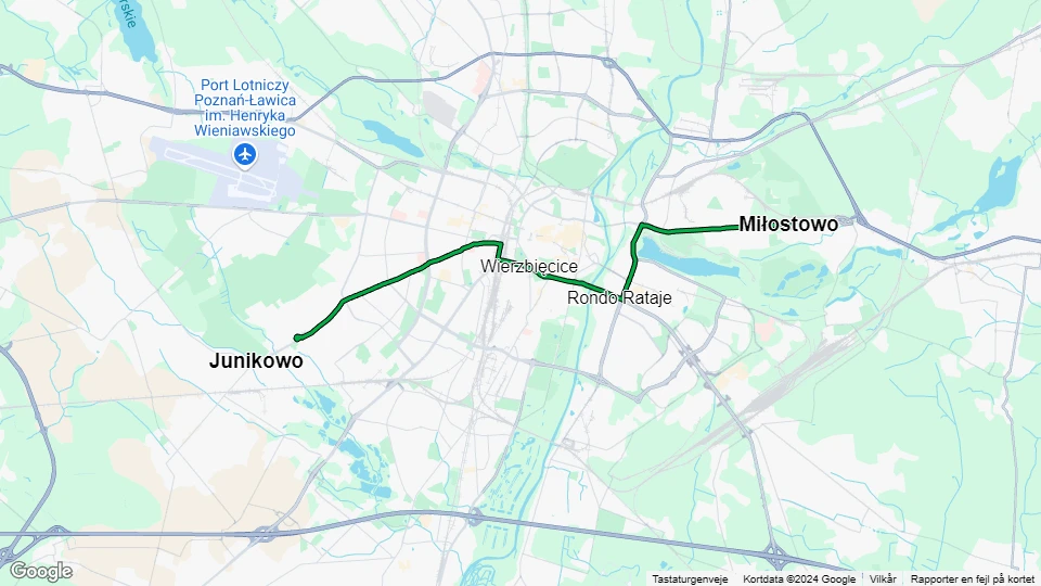 Poznań sporvognslinje 6: Miłostowo - Budziszyńska linjekort