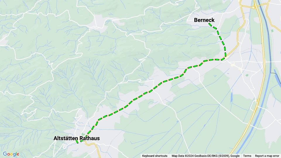 Rheintalische Verkehrsbetriebe (RhV) linjekort